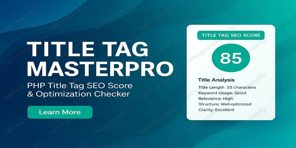 Title Tag MasterPro – PHP Title Tag SEO Score & Optimization Checker