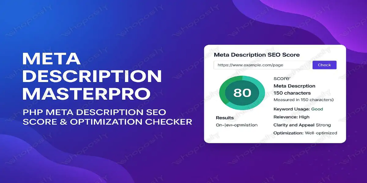 Meta Description MasterPro – PHP Meta Description SEO Score & Optimization Checker