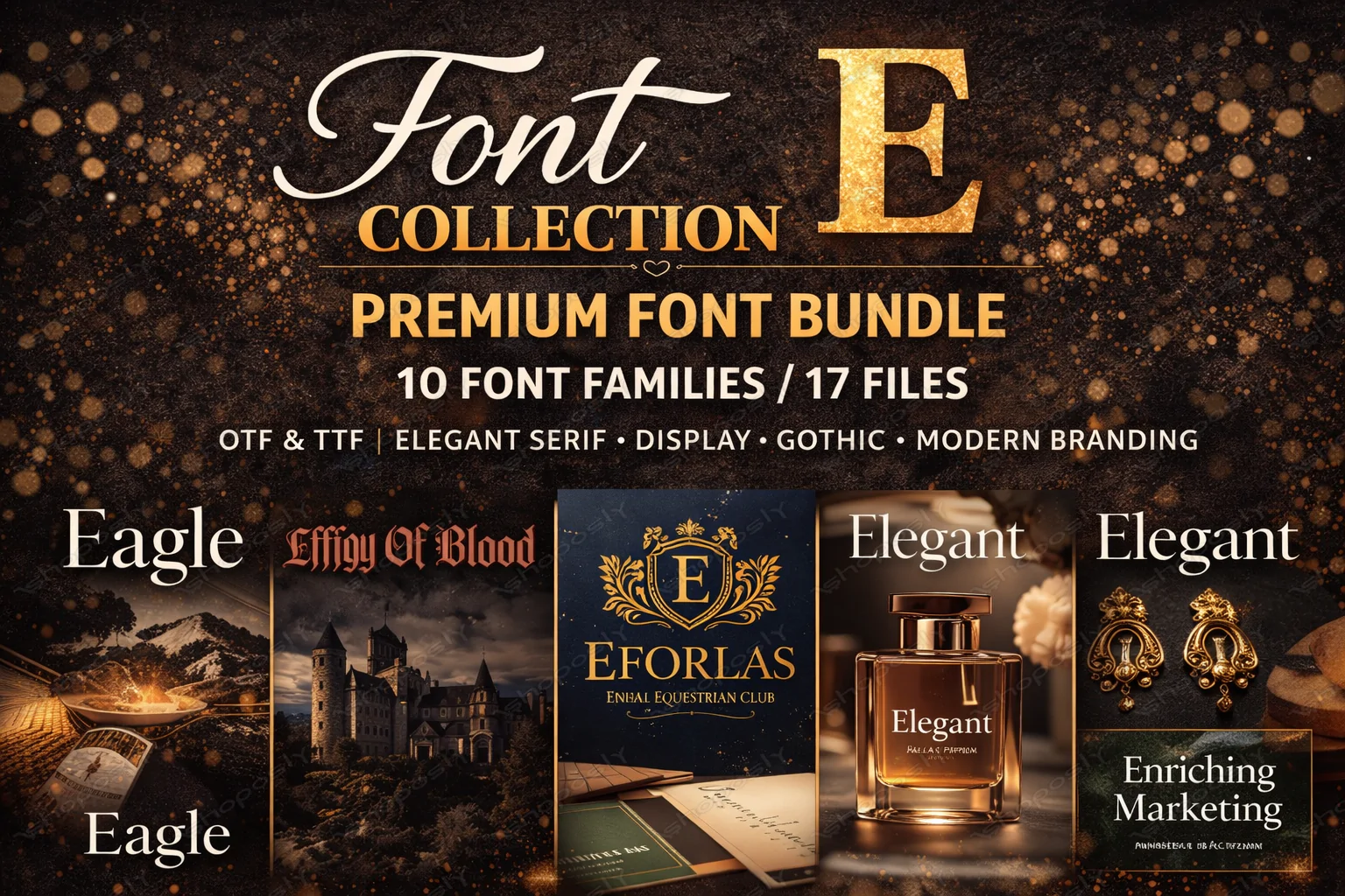 New 2026 Font Collection E – Premium Font Bundle (10 Families / 17 Files) | OTF + TTF | Elegant