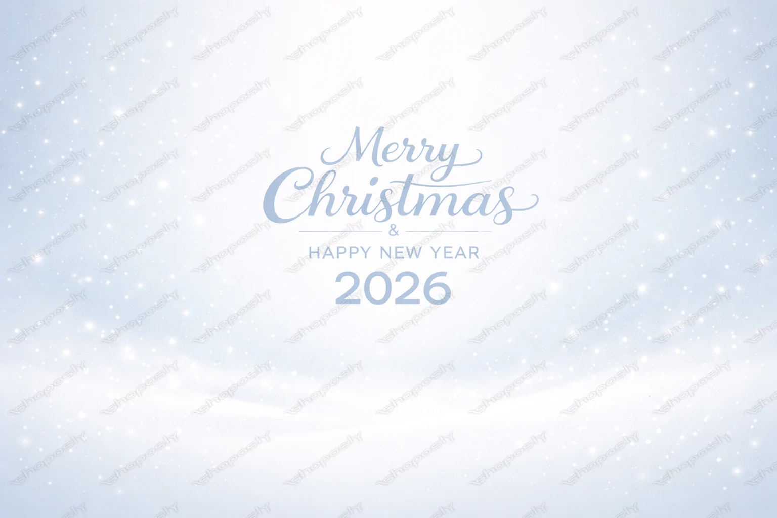Merry Christmas & Happy New Year 2026 – Elegant Snowfall Winter Greeting Vector