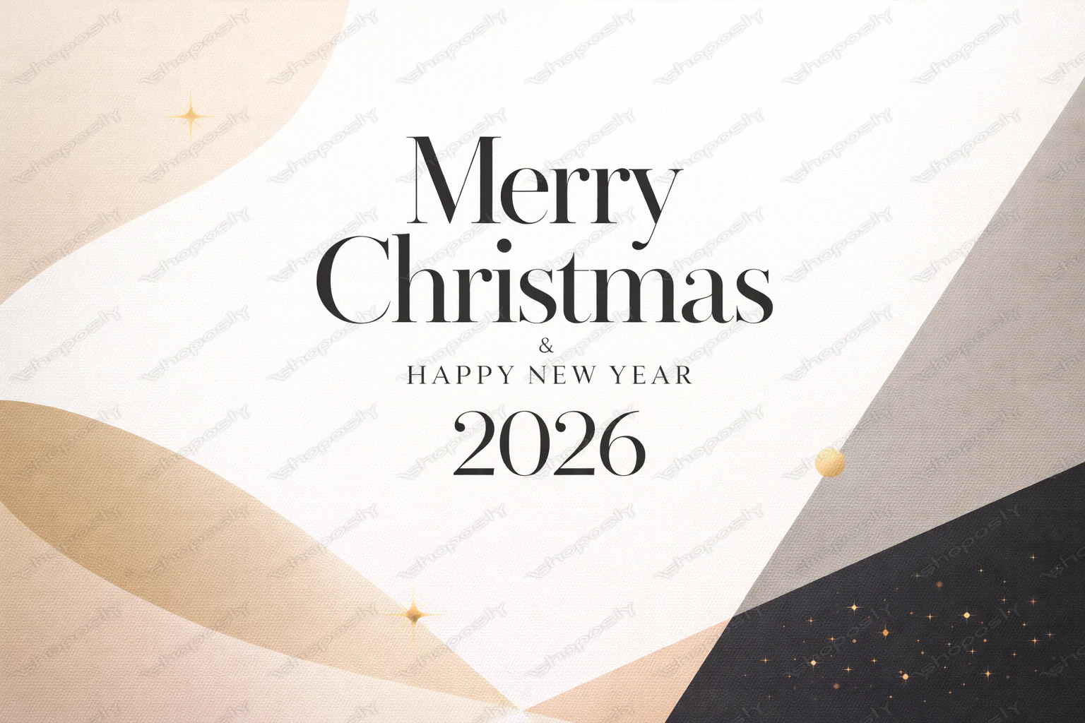 Elegant Minimal Christmas Greeting – Merry Christmas & Happy New Year 2026 Vector Design